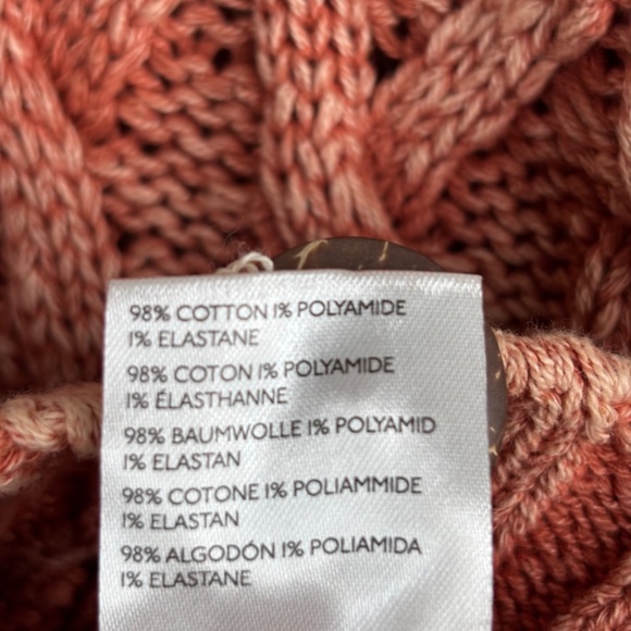 Anthropologie Pilcro Cropped Chunky Cardigan XS Pumpkin Fisherman Cable Knit Y2K - Picture 8 of 12